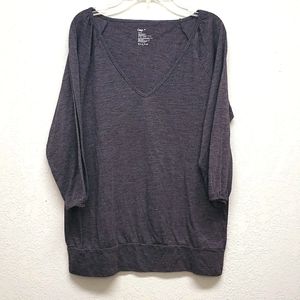 Gap soft v neck top 3/4 sleeve casual size Medium